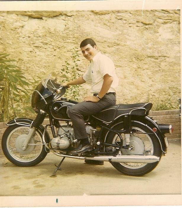 Jim on BMW R69 in 1969