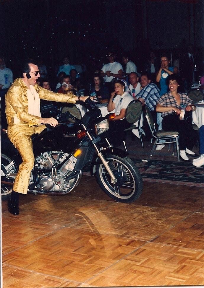 Jim at the NSA entrance as president, 1989