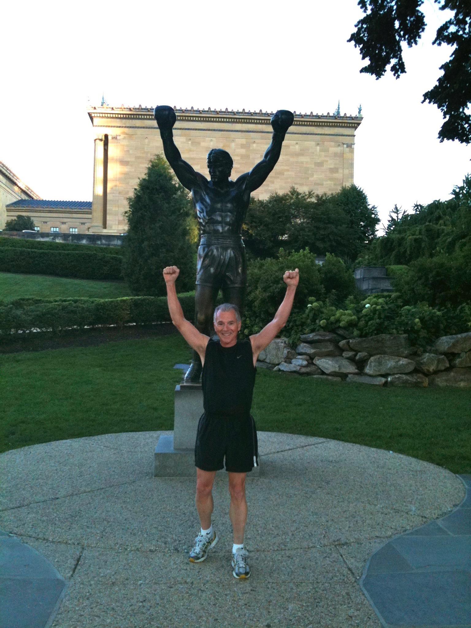 Jim at the Rocky Statue in Philadelphia