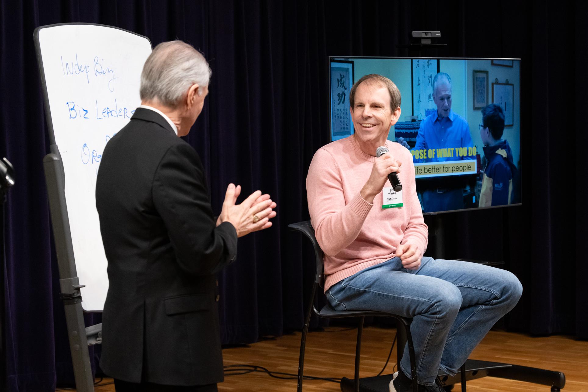 A mentee smiling during his Going Pro session with Jim Cathcart